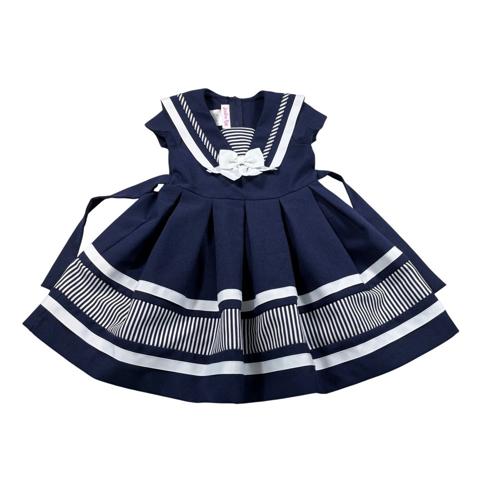 Jessica Ann 3T Navy White Sailor Dress Nautical Party Dress‎ Toddler